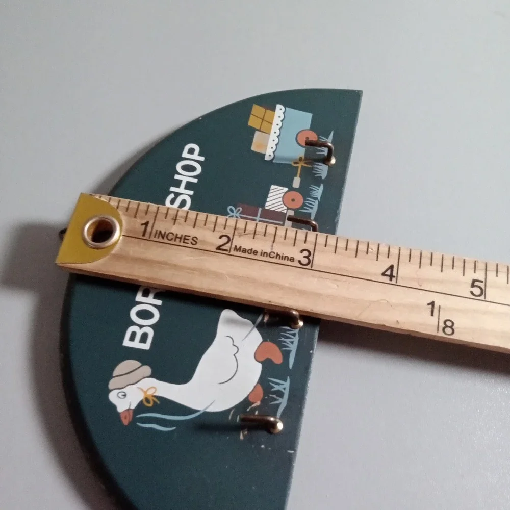 Vintage Born To Shop Goose Wooden Key Rack 4 Hook Wall Hanging Decor Teal